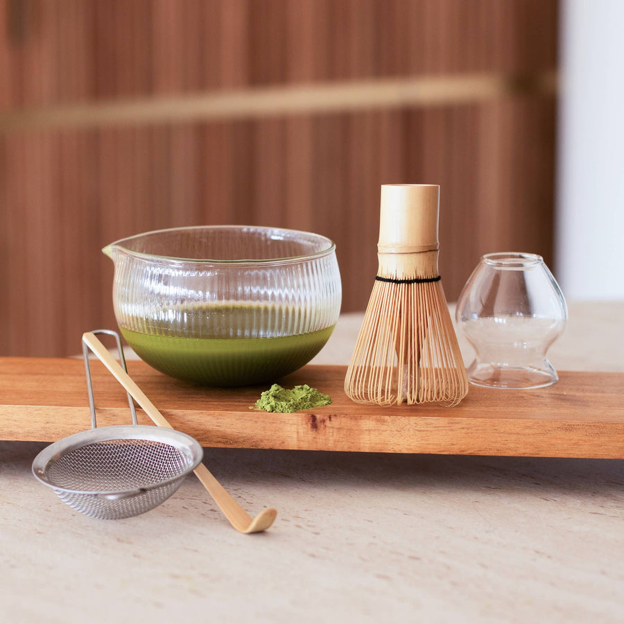 5-Piece Matcha Set in Bamboo and Glass