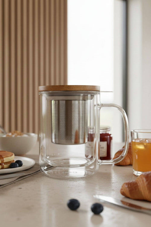 Gustave 350ml Double-Walled Glass Tea Infuser