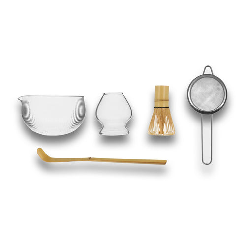 5-Piece Matcha Set in Bamboo and Glass