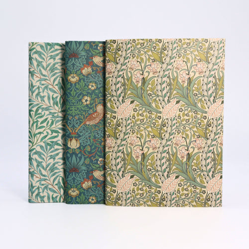 William Morris A6 Notebooks — Strawberry Thief (Set of 3)