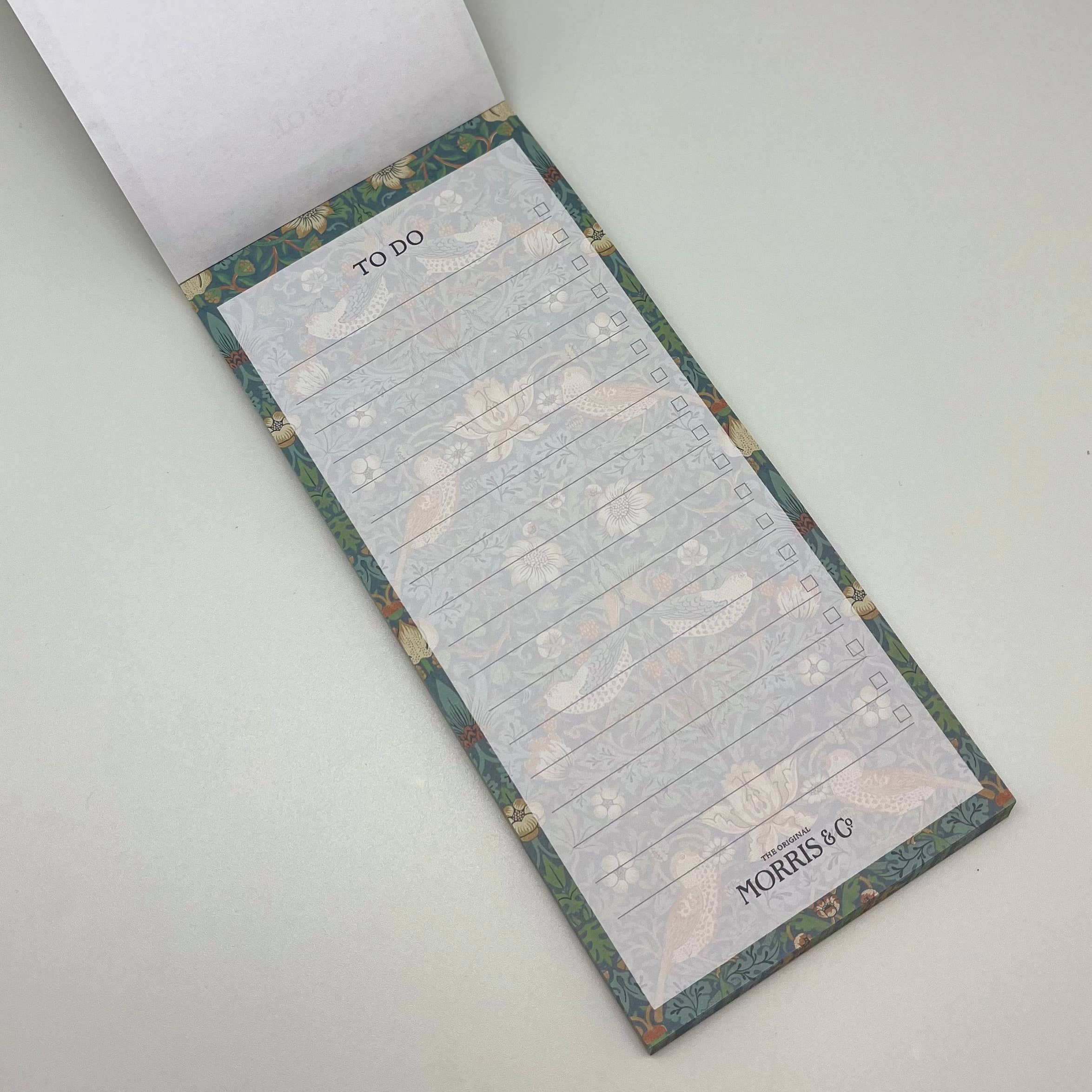 William Morris Magnetic List Pad — Strawberry Thief