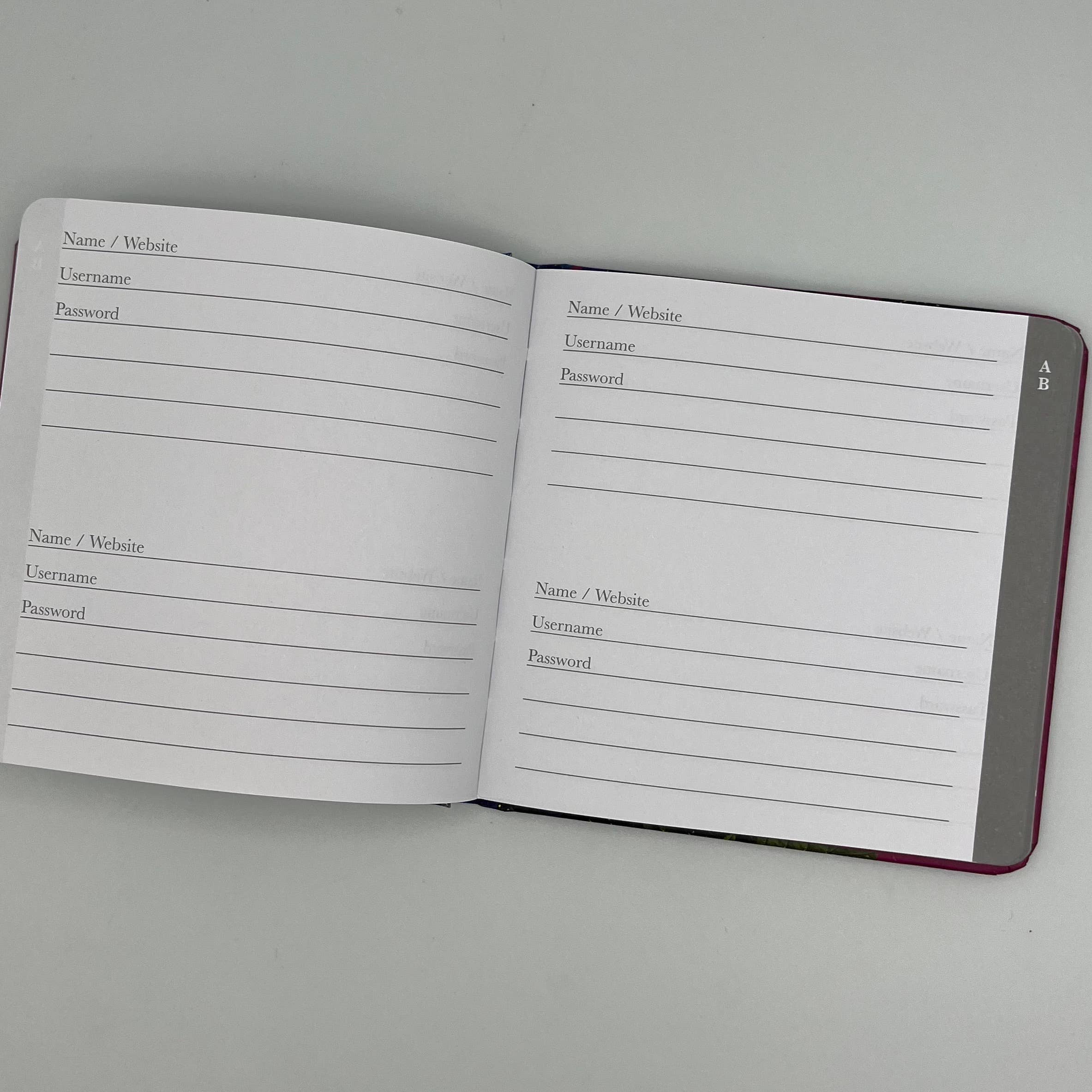 Password Book — Floral